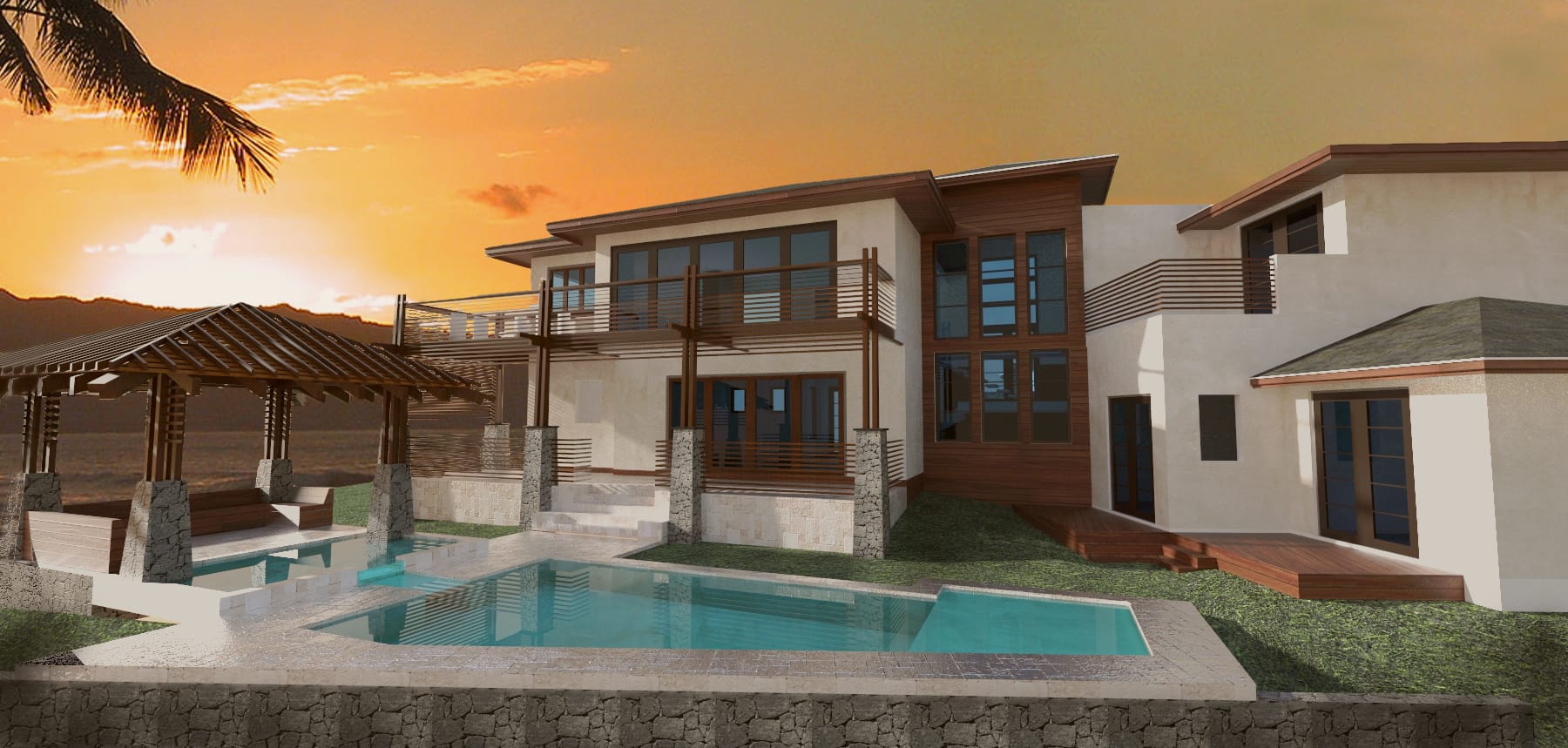 Hawaii Backyard Landscape and Pool Design