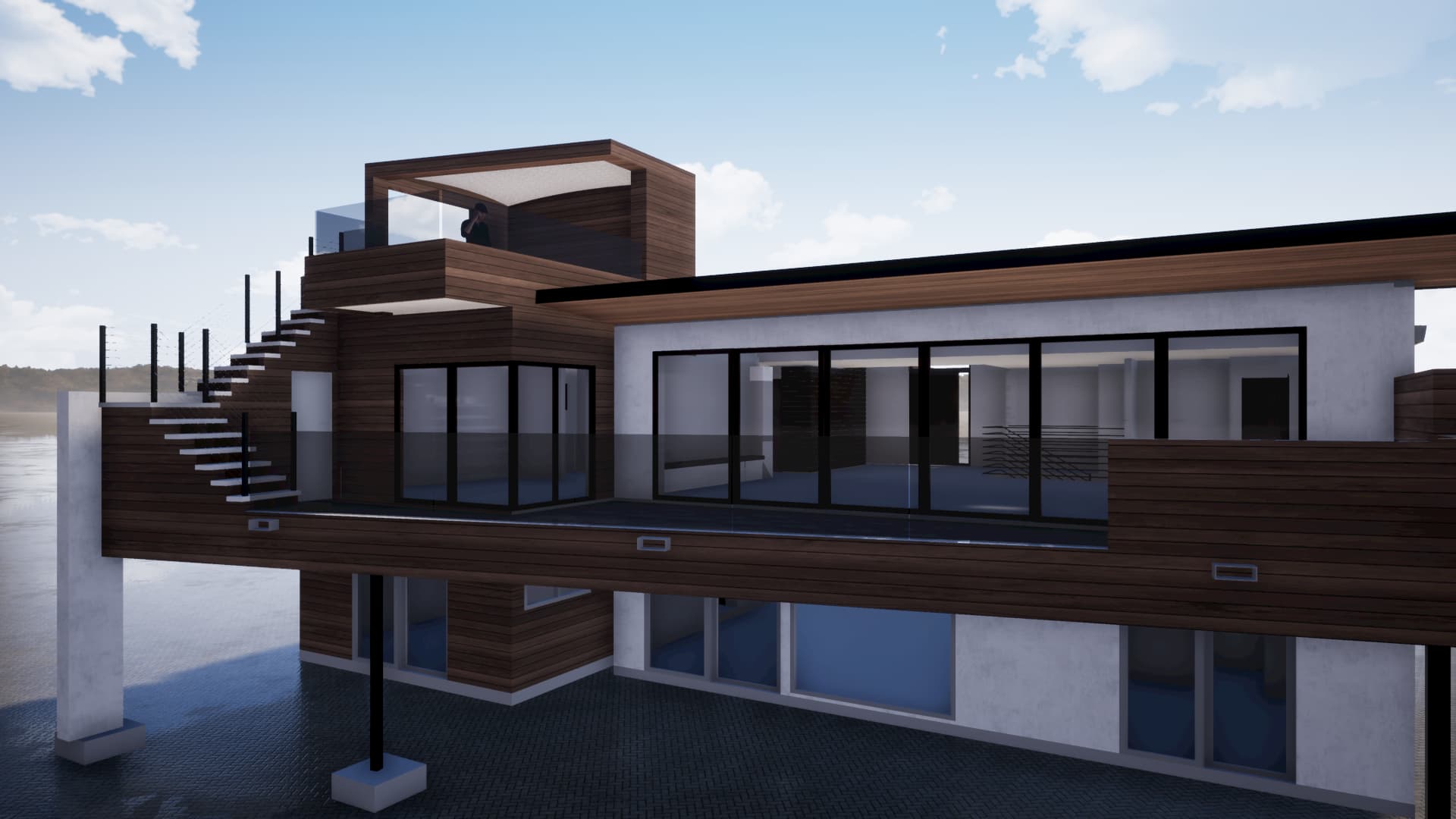 Sunset Cliffs Addition including roof deck, balcony, modern stairs and exterior improvements