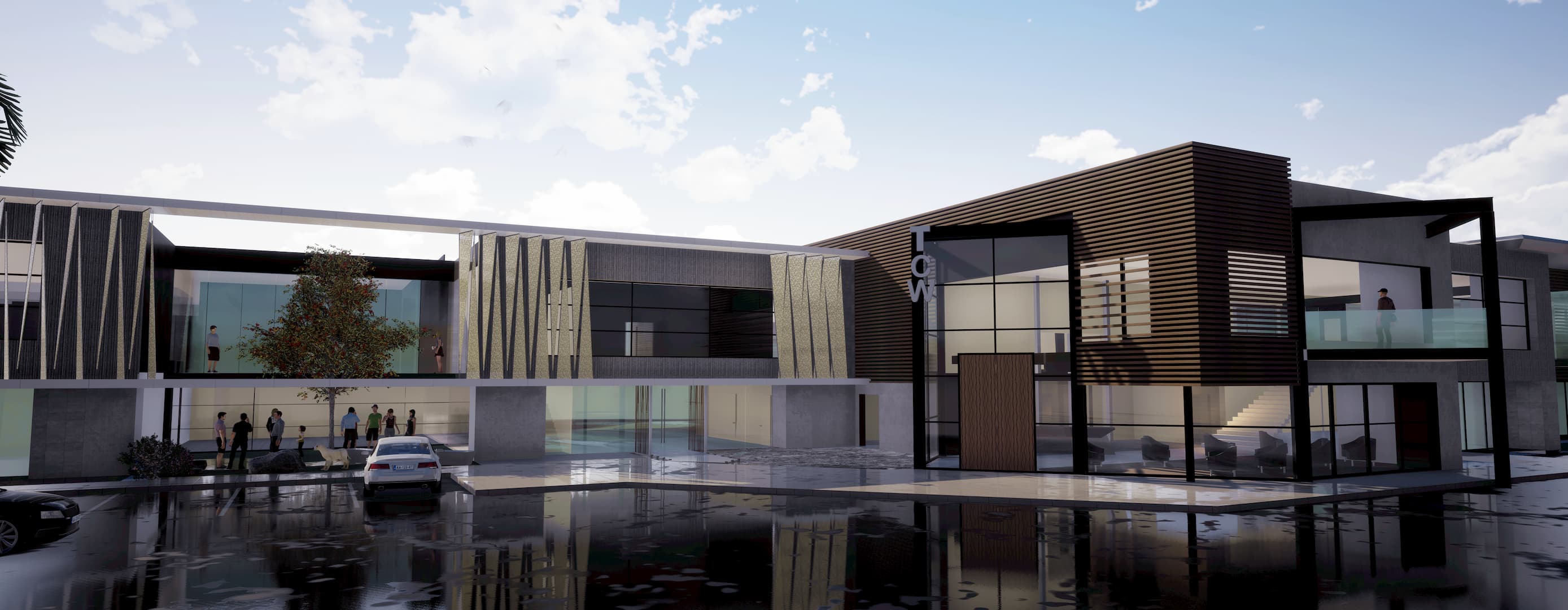 A completely redesigned facade, an outdoor common area....